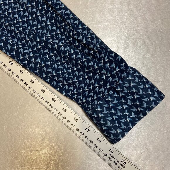 Au Noir Mens Patterned Long Sleeve Shirt Size 6/2XL Navy & Light Blue stretchy - Picture 12 of 14